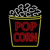 Red Pop Corn Logo Neonskylt