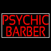 Red Psychic Barber With Border Neonskylt