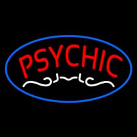 Red Psychic Blue Border Neonskylt