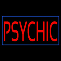 Red Psychic Blue Border Neonskylt