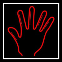 Red Psychic Palm With White Border Neonskylt