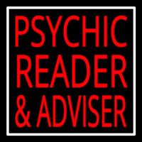 Red Psychic Reader And Advisor With Border Neonskylt