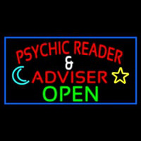 Red Psychic Reader And Advisor With Open Neonskylt