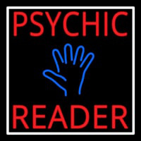 Red Psychic Reader Blue Palm With White Border Neonskylt