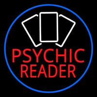 Red Psychic Reader White Cards And Blue Border Neonskylt