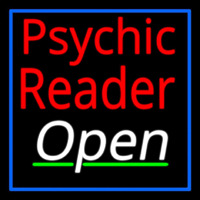 Red Psychic Reader White Open Neonskylt
