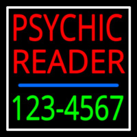 Red Psychic Reader With Green Phone Number Neonskylt