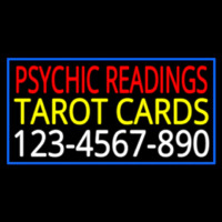 Red Psychic Readings Yellow Tarot Cards And Phone Number Neonskylt
