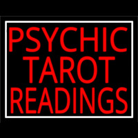 Red Psychic Tarot Readings Block Neonskylt