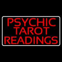 Red Psychic Tarot Readings Block With Border Neonskylt