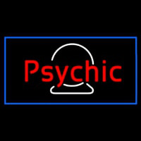 Red Psychic White Crystal Blue Border Neonskylt