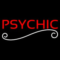 Red Psychic White Line Neonskylt