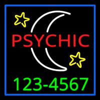 Red Psychic White Logo Green Phone Number Neonskylt