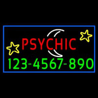 Red Psychic White Logo Phone Number Neonskylt