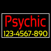Red Psychic With Yellow Phone Number Neonskylt