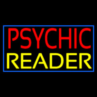 Red Psychic Yellow Reader With Border Neonskylt