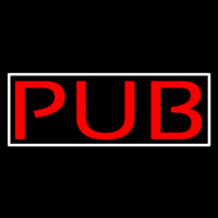 Red Pub With White Border Neonskylt