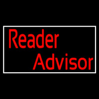 Red Reader Advisor With White Border Neonskylt