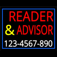 Red Reader Advisor With White Phone Number Neonskylt