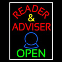 Red Reader And Advisor Open Neonskylt
