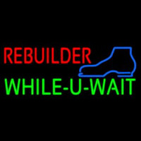 Red Rebuilder Green While You Wait Neonskylt