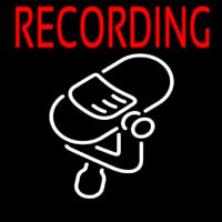 Red Recording Block 2 Neonskylt