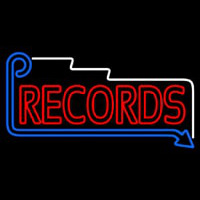 Red Records Block With Arrow Neonskylt