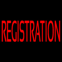Red Registration Neonskylt