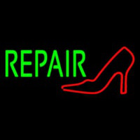 Red Sandal Logo Green Repair Neonskylt