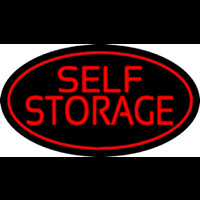 Red Self Storage Oval Neonskylt