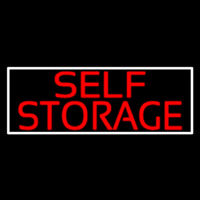 Red Self Storage White Border Neonskylt