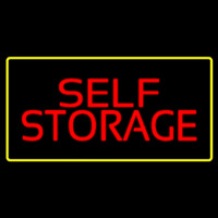 Red Self Storage Yellow Rectangle Neonskylt