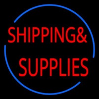 Red Shipping Supplies With Circle Neonskylt
