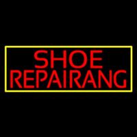 Red Shoe Repairing With Border Neonskylt