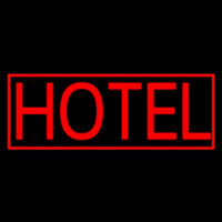 Red Simple Hotel Neonskylt