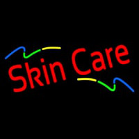 Red Skin Care Multi Colored Waves Neonskylt