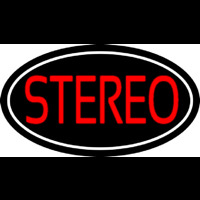 Red Stereo Block White Border 1 Neonskylt