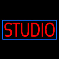 Red Studio Blue Border Neonskylt