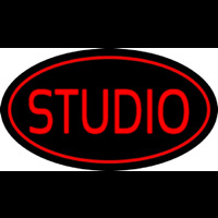 Red Studio Oval Neonskylt