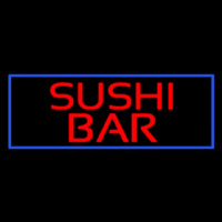 Red Sushi Bar With Blue Border Neonskylt
