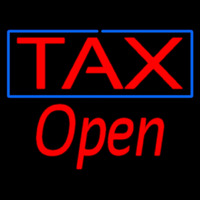 Red Ta  Blue Border Open Neonskylt