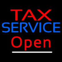 Red Ta  Blue Service Open Neonskylt