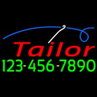 Red Tailor With Phone Number Neonskylt