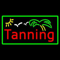 Red Tanning Palm Tree With Green Border Neonskylt