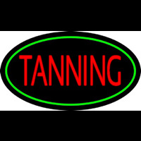 Red Tanning With Oval Green Border Neonskylt