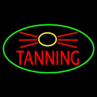 Red Tanning With Sun Logo Neonskylt