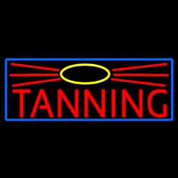 Red Tanning With Sun Logo Neonskylt