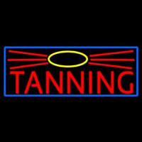 Red Tanning With Sun Logo Neonskylt