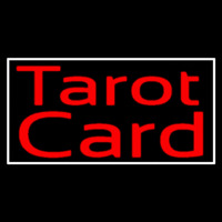 Red Tarot Card And White Neonskylt
