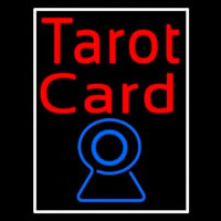 Red Tarot Card Blue Crystal With White Border Neonskylt